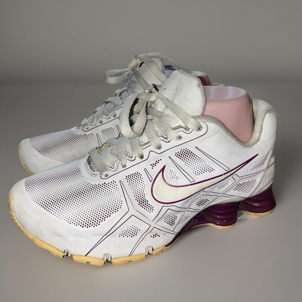 Womens Rare Nike Shox Turbo XII SL White/Berry Sneakers Sz 7.5 Rare